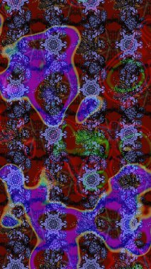 Mor ve kahverengi renkte güzel çiçekli eskiz deseni, suluboya çiçek deseni, duvar kağıdı, kart veya kumaş için fayanslı. Raster..