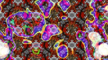 Modern çiçek arkaplanı. Moda baskıları için zarif bir şablon. Parlak renkli çiçekleri ve gri ve kahverengi renkte yaprakları olan harika bir çiçek deseni. Halk stili.