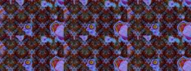 Renkli çizim kalıbı. Çiçek arkaplan. Çiçek duvar kâğıdı. Raster illüstrasyonu. Kahverengi ve mor renkli şirin tekstil.