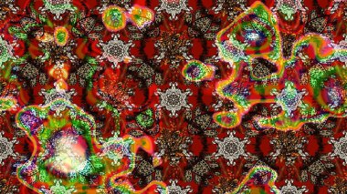 Raster illüstrasyonu. Taslak dekoratif arka plan, çiçek mandala. Çiçek. Kahverengi ve kırmızı renklerde.