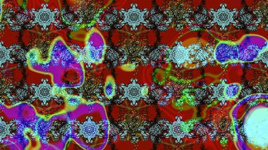 Kırmızı ve kahverengi renkte çiçekler. Küçük çiçekte sevimli çiçek deseni var..