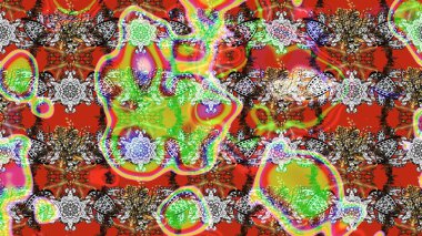 Çiçekli çiçek deseni, suluboya. Süslü kumaş deseni. Raster deseni.