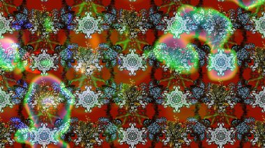 Hediye ambalaj kağıdı, tebrik kartları, posterler ve pankart tasarımı. Raster düz çiçek çizim deseni. Kahverengi ve yeşil renkte çiçekler.