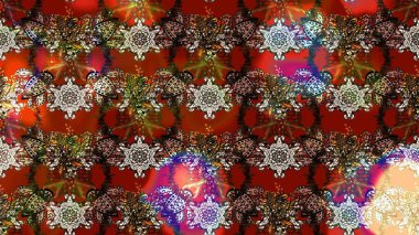 Küçük çiçekteki sevimli çiçek deseni. Kahverengi ve kırmızı renkte çiçekler.