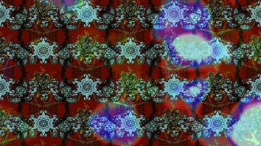 Çiçek desenli eskiz. Mavi ve kahverengi renkte çiçekler. Tişört baskısı için çiçek boyama rasteriName.