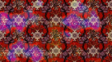 Çizgi çizimi kalıbı. Şirin çiçekler. Raster Moda kumaş deseni.