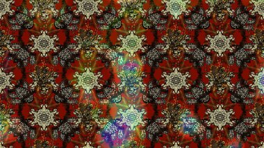 Hediye ambalaj kağıdı, tebrik kartları, posterler ve pankart tasarımı. Kahverengi ve gri renkli çiçekler. Raster düz çiçek çizim deseni.