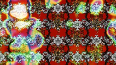 Raster illüstrasyonundaki çiçek desenli çizim. Kırmızı ve gri renkte çiçekler.