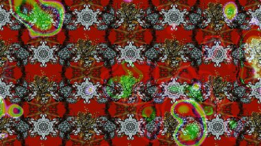 Raster illüstrasyonu. Çizim kalıbı. Organik motif arka planı. Ultraviyole kumaş deseni.