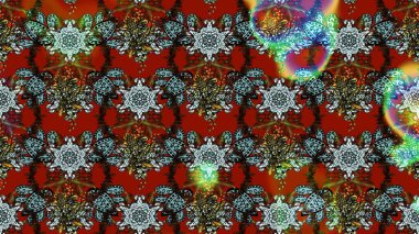 Raster illüstrasyonundaki çiçek desenli çizim. Suluboya tarzında kahverengi ve kırmızı renkte çiçekler.