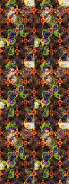 Küçük çiçekteki sevimli çiçek deseni. Raster illüstrasyonu. Güzel kumaş deseni. Güzel karalamalı çiçek deseni çiz..