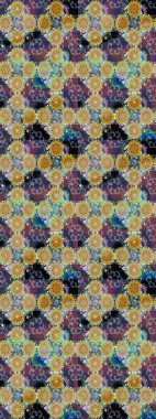 Asya tekstil tarzında. Raster illüstrasyonu. Tarafsız ve kahverengi renkte çiçekler. Kusursuz çiçek deseni. Raster illüstrasyonu.