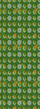 Yeşil ve kahverengi renkli çiçekler. Renkli Bahar Teması eskiz kalıbı. Düz Çiçek Elementleri Tasarımı. Güzel çiçek deseni..