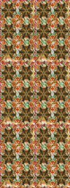 Çiçek deseni. Duvar kâğıdı barok, İspanyol kumaşı. Şık bir grafik desen. Kusursuz raster arka plan. Kahverengi renklerde altın elementler.