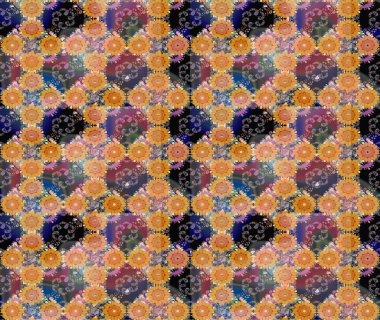 Turuncu renkli çiçekler. Renkli Bahar Teması eskiz kalıbı. Güzel çiçek deseni. Düz Çiçek Elementleri Tasarımı.