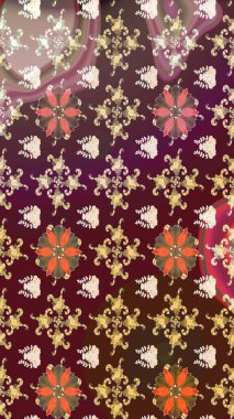 Çiçek deseni. Düz Çiçek Elementleri Tasarımı. Raster illüstrasyonu. Chichi 'nin kumaş kalıbını çiz. Renkli Bahar Teması çizim şablonu.