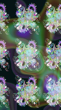 Yeşil renkli çiçekler. Elle çizilmiş sonbahar çiçeği deseni. Tekstil ve kapak tasarımı için mükemmel. Renkli yeşil çizim kalıbı. Doodle tarzı.