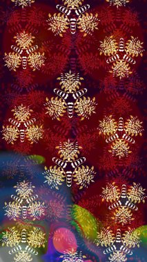 Raster deseni. Suluboya etkisi. Organik elementler. Botanik çizim deseni.