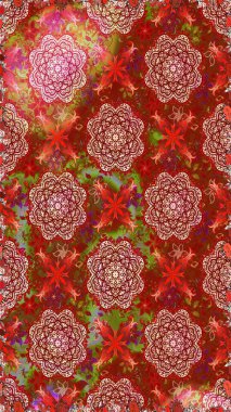 Raster Henna dövme stili. Kızılderili desenli desenli desenli şal deseni. Tekstil, tebrik kartı, boyama kitabı, telefon kılıfı baskısı için kullanılabilir. Etnik Mandala süsü.