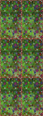 Yeşil ve gri renkli çiçekler. Raster illüstrasyonu. Tropik, dikişsiz çiçek deseni..