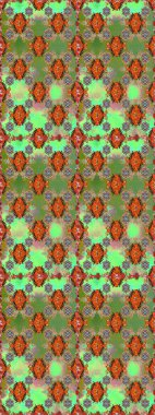 Çiçekli güzel suluboya desen. Raster illüstrasyonu. Yeşil ve kahverengi renklerde.