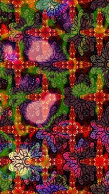 Düz Çiçek Elementleri Tasarımı. Renkli Bahar Teması eskiz kalıbı. Sevimli çiçek raster deseni. Kahverengi renkte çiçekler.