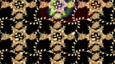 Organik elementler. Suluboya etkisi. Raster deseni. Botanik çizim deseni.