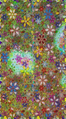 Sevimli, pürüzsüz desenli, küçük çiçekli, klasik tarzda. Kumaş, duvar kağıdı ve kağıt üzerine baskı yapmak için gelişen arka plan. Moda arka planında parlak buketler. Raster illüstrasyonu.