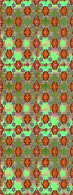 Çiçekli güzel suluboya desen. Raster illüstrasyonu. Yeşil ve kahverengi renklerde.