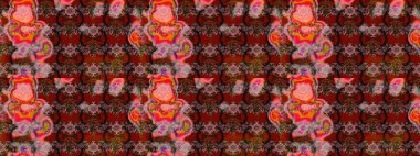 Eskiz arkaplan modeli. Kahverengi ve kırmızı renklerde yaprakları olan yabani çiçekler. Suluboya, elle çizilmiş. Raster illüstrasyonu.