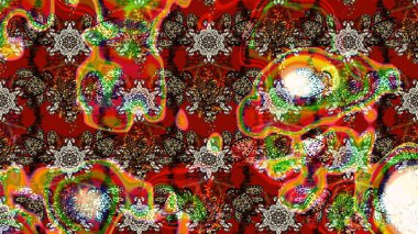 Raster Şirin kumaş deseni. Eskiz klasiği. Düz Çiçek Elementleri Tasarımı. Renkli Bahar Teması çizim şablonu.