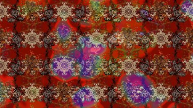 Nazik, narin çiçek arkaplanı. Kahverengi ve kırmızı renkte çiçekler. Raster çiçek desenli ve çiçekli..