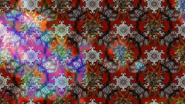 Renkli Bahar Teması eskiz kalıbı. Düz Çiçek Elementleri Tasarımı. Raster illüstrasyonundaki çiçek desenli çizim. Güzel kumaş deseni.