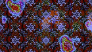 Flat Flower Elements Design. In asian textile style. Colour Spring Theme sketch pattern Background. Sketch flowers pattern. Flowers on brown and violet colors. Raster illustration.