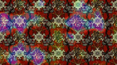 Eskiz klasiği. Renkli Bahar Teması eskiz kalıbı. Düz Çiçek Elementleri Tasarımı. Raster Şirin kumaş deseni.