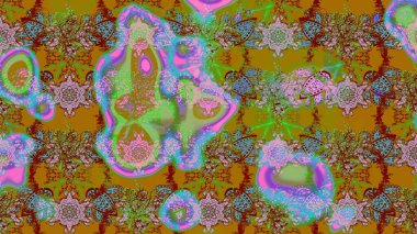 Çiçek deseni. Renkli Bahar Teması eskiz kalıbı. Raster illüstrasyonu. Chichi 'nin kumaş kalıbını çiz. Düz Çiçek Elementleri Tasarımı.