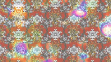 Raster Illustrasyon 'daki Çiçek Deseni' nin son moda çizimi. Düz Çiçek Elementleri Tasarımı. Güzel kumaş deseni. Renkli Yaz Teması çizim şablonu.