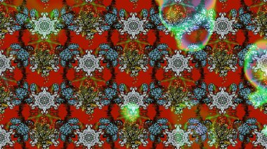 Raster Illustrasyon 'daki Çiçek Deseni' nin son moda çizimi. Güzel kumaş deseni. Düz Çiçek Elementleri Tasarımı. Renkli Yaz Teması çizim şablonu.