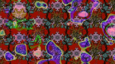 El çizimi Raster çizimi. Parlak elementlerin. Çizim çiçek deseni duvar kağıdı, web sitesi arkaplanı, paket kağıdı, davetiye, broşür, pankart veya web sitesi için kullanılabilir.