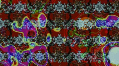 Kırmızı ve kahverengi renkte çiçekler. Çiçek süslemeli çizim deseni. Raster illüstrasyonu.