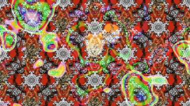 Düz Çiçek Elementleri Tasarımı. Güzel kumaş deseni. Raster illüstrasyonu. Karalama çiçeği. Zentangle soyut çiçekleri. Renkli Bahar Teması çizim şablonu.