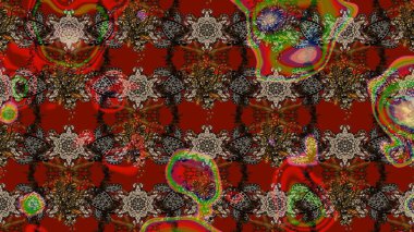 Çiçekler suluboya tarzında kahverengi ve kırmızı renklerde. Kahverengi ve kırmızı renkte çiçekler olan çiçek deseni çiz.