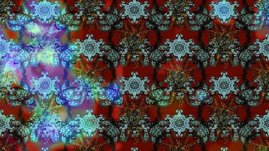 Renkli çizim kalıbı. Raster illüstrasyonu. Çiçek arkaplan. Mavi ve kahverengi renkli şirin tekstil tarzında. Çiçek duvar kağıdı.