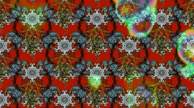 Raster Illustrasyon 'daki Çiçek Deseni' nin son moda çizimi. Güzel kumaş deseni. Düz Çiçek Elementleri Tasarımı. Renkli Yaz Teması çizim şablonu.