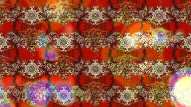 Kahverengi ve kırmızı renkte çiçekler. Çiçekli karalama şeklinde Raster çiçek deseni. Nazik, sevimli çiçek arkaplanı..