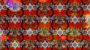 Nazik, sevimli çiçek arkaplanı. Çiçekli karalama şeklinde Raster çiçek deseni. Kahverengi ve kırmızı renkte çiçekler.