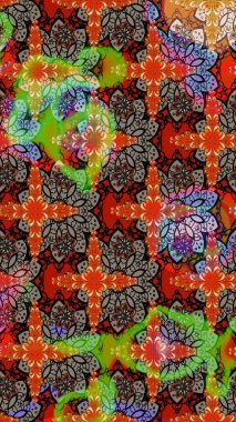 Kahverengi ve bej renkli çiçekler. Hediye ambalaj kağıdı, tebrik kartları, posterler ve pankart tasarımı. Raster düz çiçek çizim deseni.