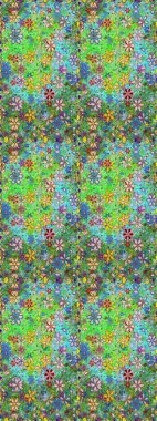 Yumuşak, yaz çiçekli arka plan. Yeşil ve mavi renkte çiçekler. Raster çiçek desenli ve çiçekli..