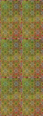 Sevimli çiçek raster deseni. Yeşil ve kahverengi renkli çiçekler. Renkli Bahar Temalı Kusursuz Arkaplan. Düz Çiçek Elementleri Tasarımı.