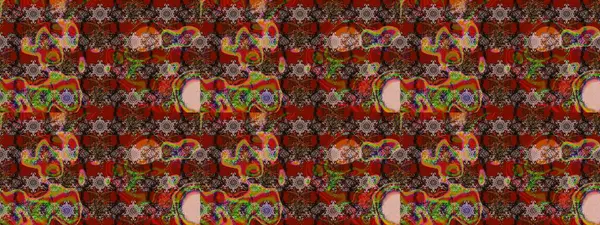 Varicolobrown ve Red Raster çizimi. Bir sürü kahverengi ve kırmızı soyut çiçekli tropik eskiz deseni. Küçük çiçekte sevimli çiçek deseni var..